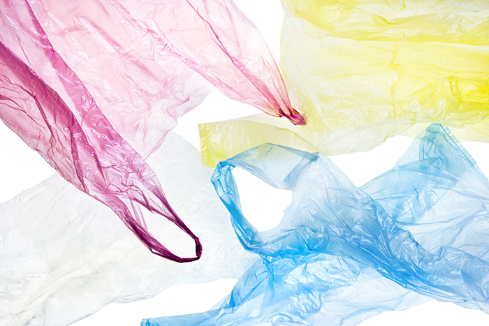 plastic bags background, clipping path included